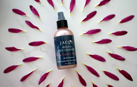 JACQ's face cleanser, flatlay
